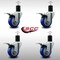 Service Caster 3.5'' SS Blue Poly Swivel 1-3/4'' Expanding Stem Caster Set Total Lock Brake, 4PK SCC-SSEXTTL20S3514-PPUB-BLUE-134-4 - alternate 2